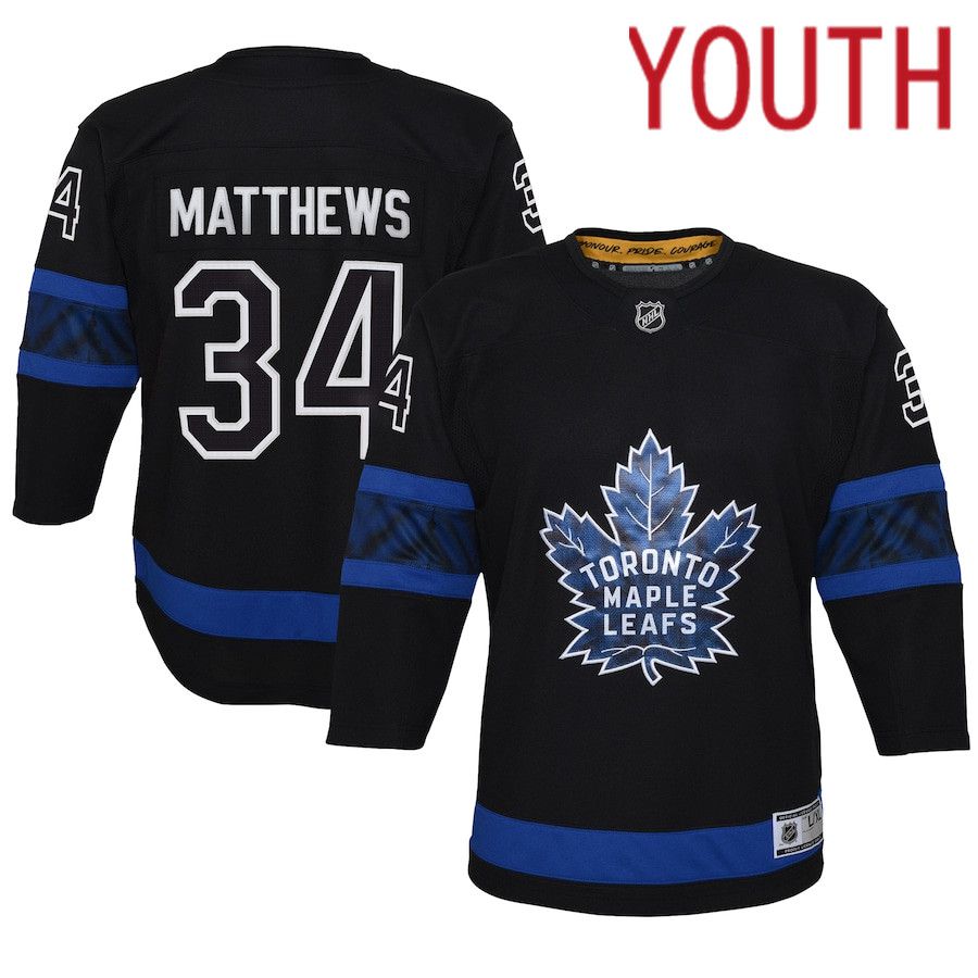 Youth Toronto Maple Leafs #34 Auston Matthews Black Alternate Premier Player NHL Jersey->philadelphia phillies->MLB Jersey